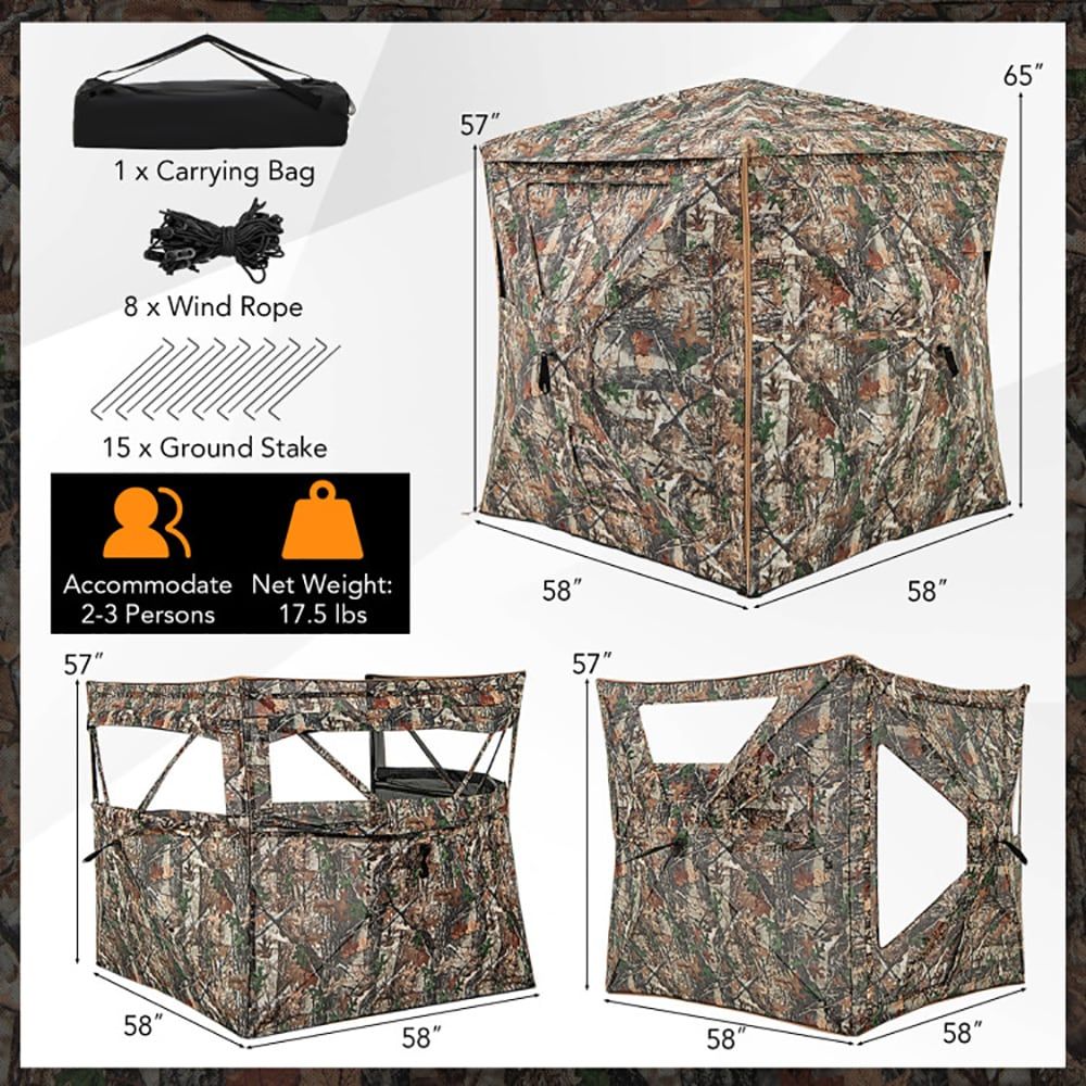 Outdoor Hunting Blinds - 5-in-1 Abnehmbares Jagdversteck für 2-3 Personen