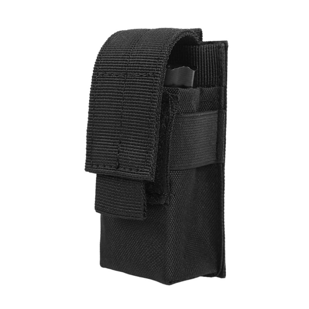 Outdoor Hunting Magazines - Taktische Molle 9mm Einzel-Magazintasche, Taschenlampenhalter, Einzel-Magazinhalter,