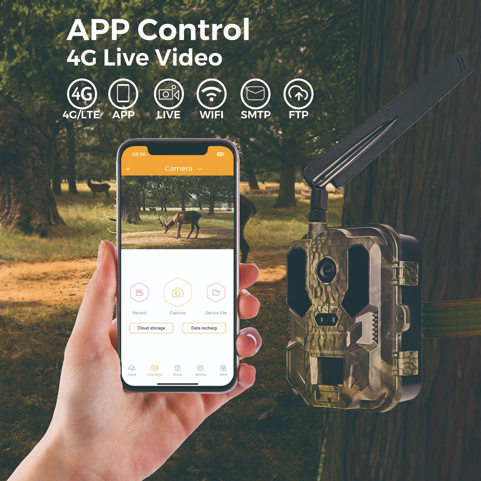 Hunting Outdoor Camera - 4G Wildtier-Infrarotkamera für den Außenbereich, 2,4