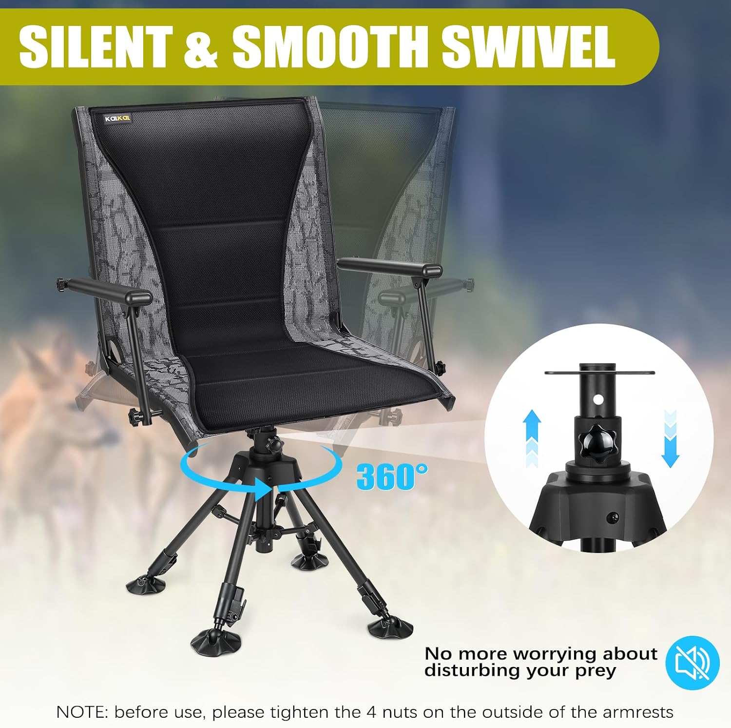 Drehbarer Jagdstuhl, geräuscha – Hunting And Fishing Outdoor Chairs Bewertung und Preis