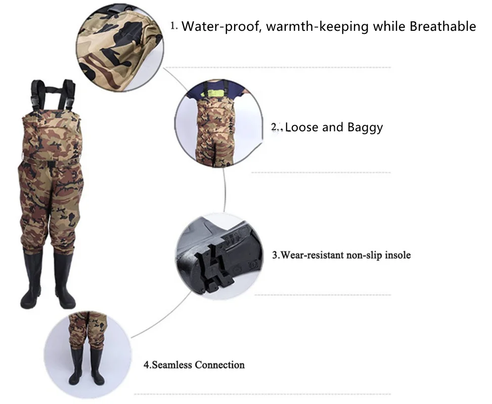 Camouflage Angeln Waten Hosen  – Outdoor Hunting Overalls Bewertung und Preis