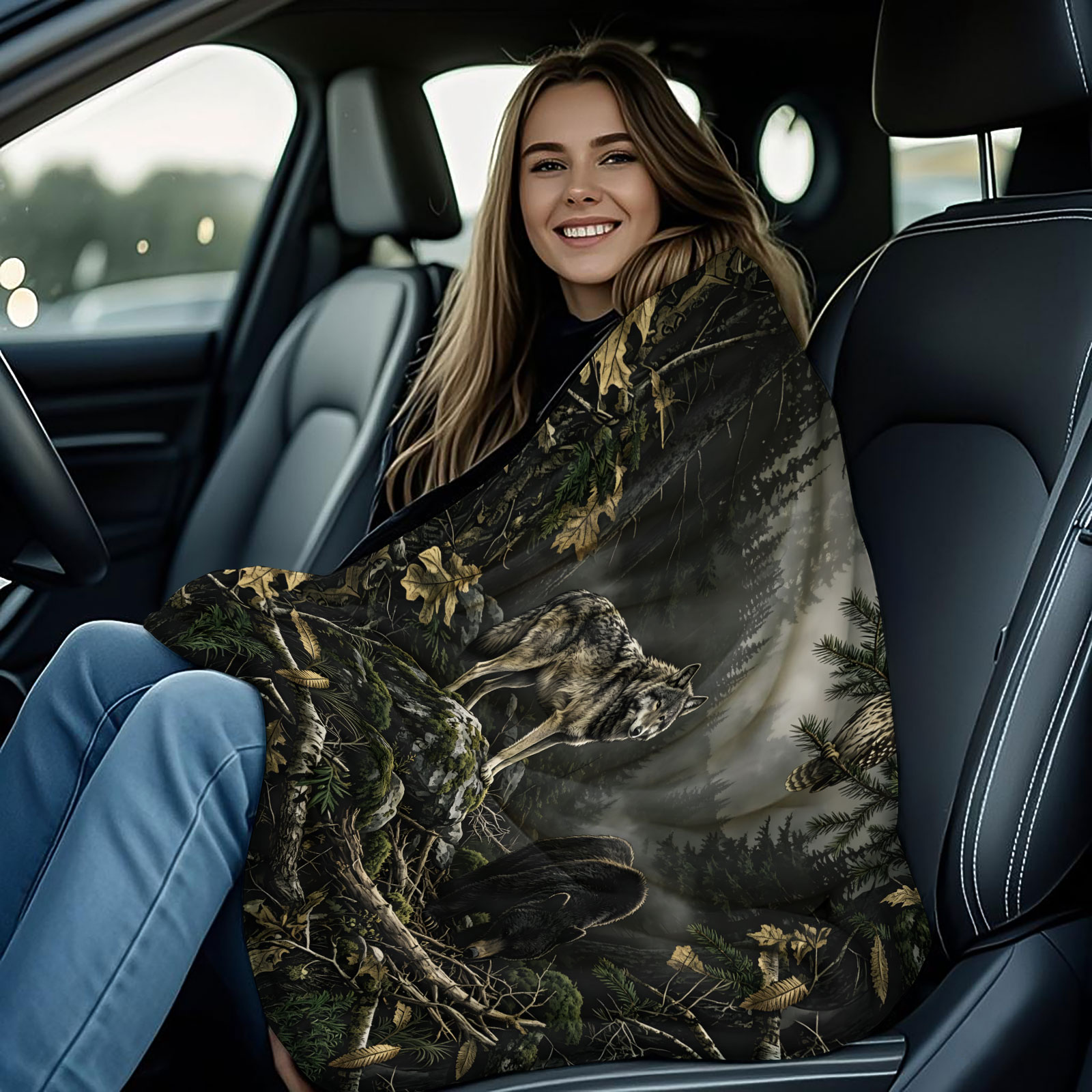 Waldwolf Bär Eule Flanelldecke – Hunting And Camping In Forest Bewertung und Preis